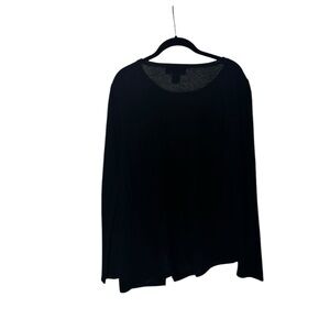 Philosophy By Republic 100% Cashmere Asymmetrical Black Pullover Large